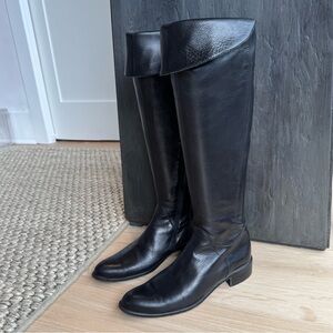 Black Knee-High Leather Boots